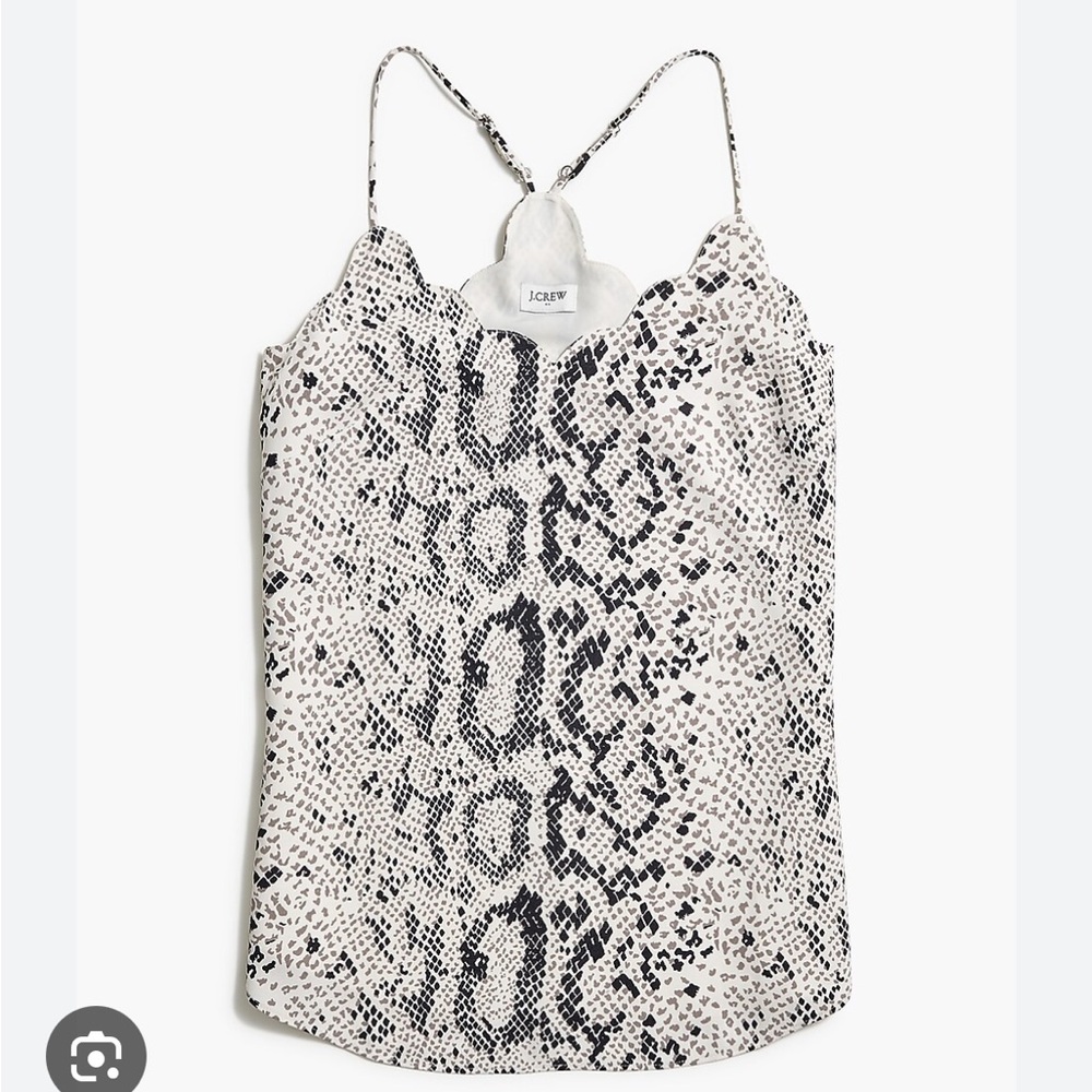 J. Crew Factory NWT Snakeskin Scalloped Cami Top Size 8